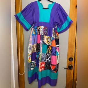 Gorgeous colorful pristine cotton vintage dress Krist Gudnason California
